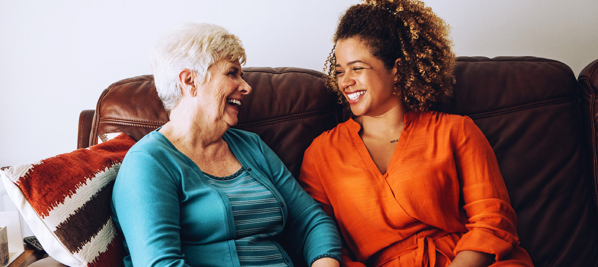 two women looking at each other