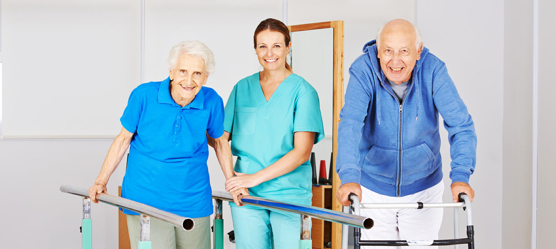 three people standing