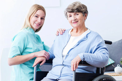 two woman smilling