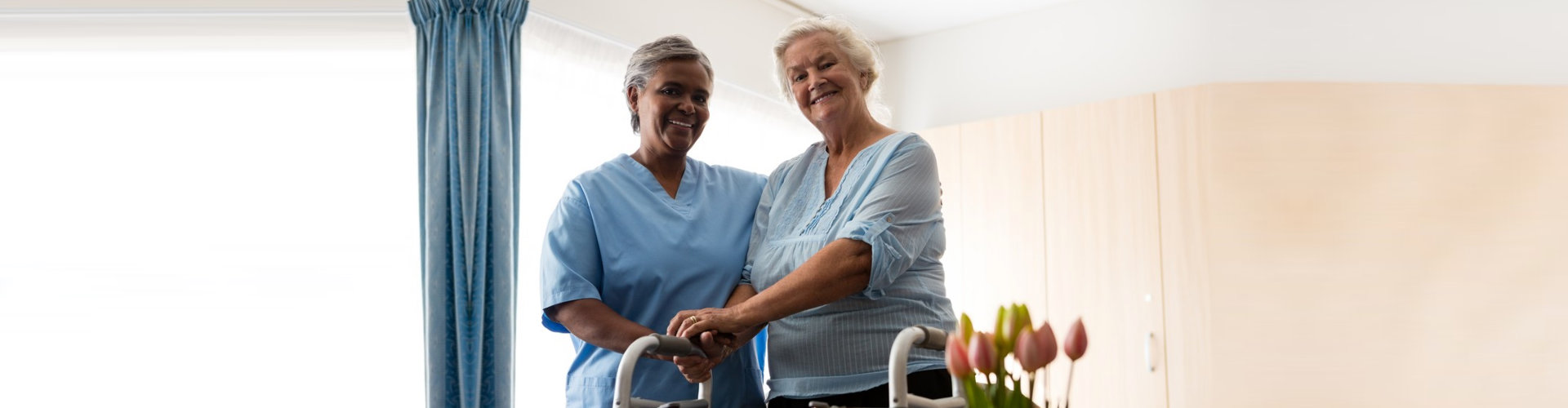 image of two women standing